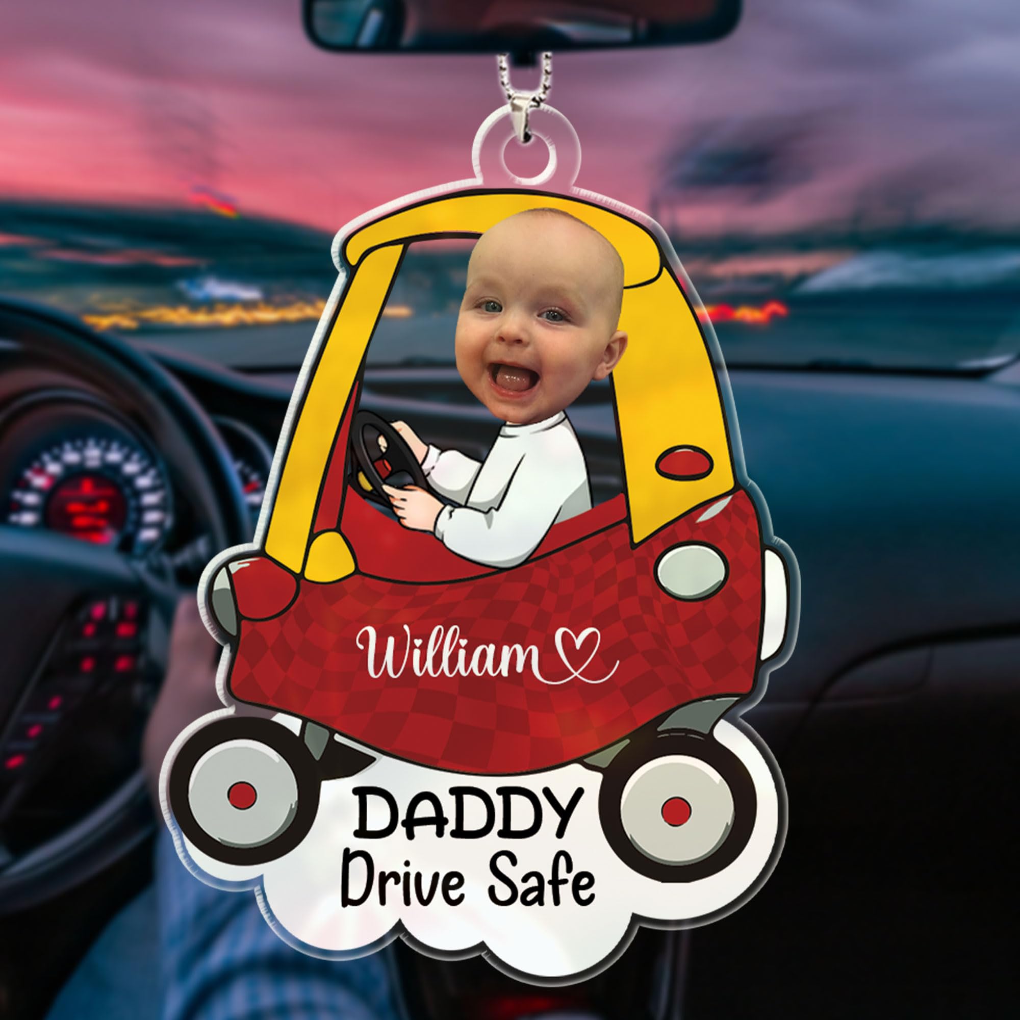 Amazon.com: Personalized Drive Safe Daddy Car Hanger Fathers Day